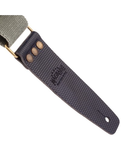 Guitar Strap Grey Cotton And Genuine Leather 5 Cm Twinkle Stripe SC Cotton Washed 