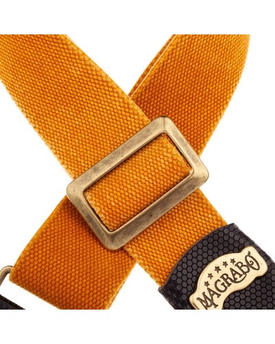 Guitar Strap Ocra Cotton And Genuine Leather 5 Cm Twinkle Stripe SC Cotton Washed 