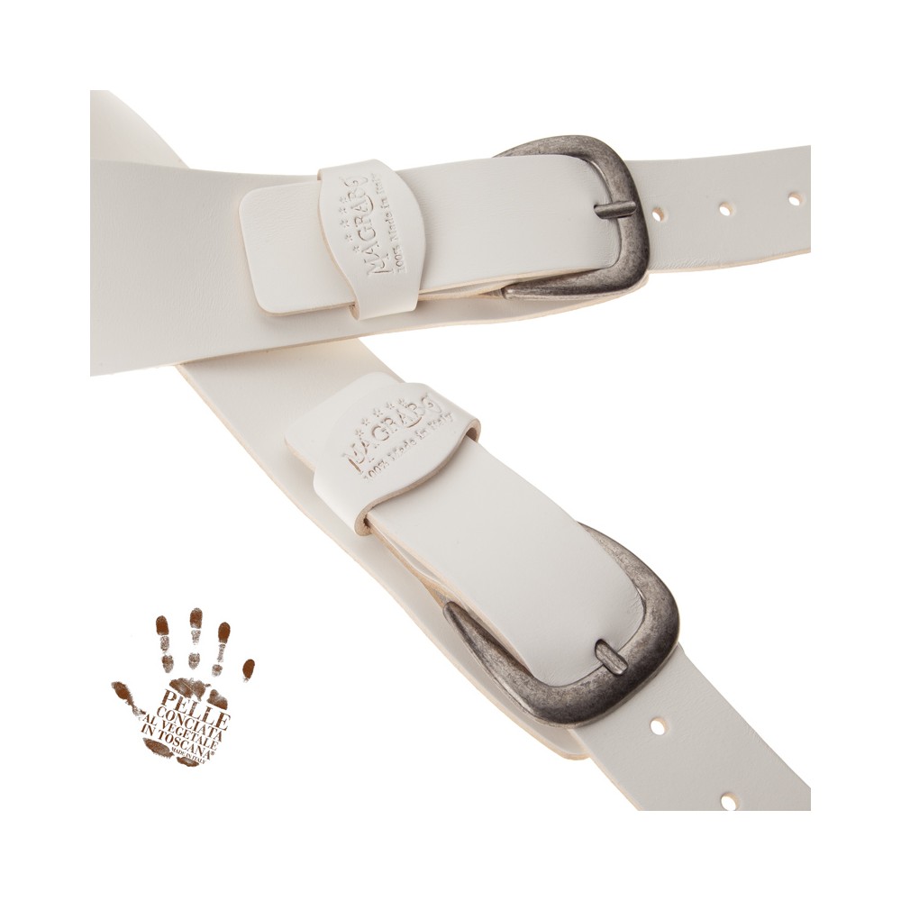 Twin Buckle TC Core Bianco 7 cm fibbie Classic Argento