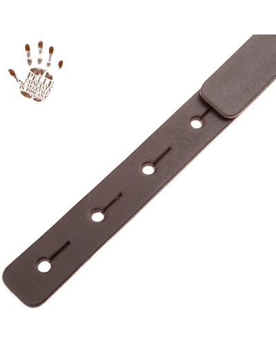 Guitar Strap Ebony Certified Vegetable Tanned Leather 2 Buckle Vintage VS Core 