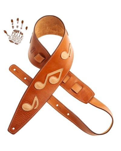 Guitar Strap Naturale Certified Vegetable Tanned Leather 10 Cm Holes HS Stone Washed 