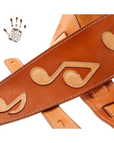 Guitar Strap Naturale Certified Vegetable Tanned Leather 10 Cm Holes HS Stone Washed 