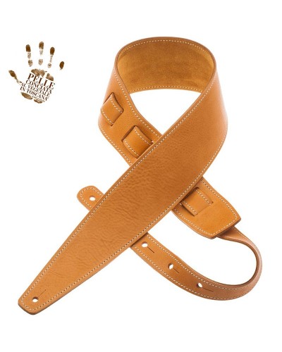 Guitar Strap Brown Certified Vegetable Tanned Leather 8 Cm Holes HS Core