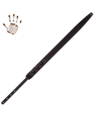 Tracolla per Chitarra e Basso Nero Vera Pelle Conciata Al Vegetale 6 Cm Holes HS Core