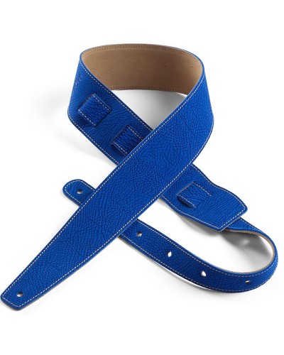 Guitar Strap Blu Genuine Leather 6 Cm Holes HS Texture