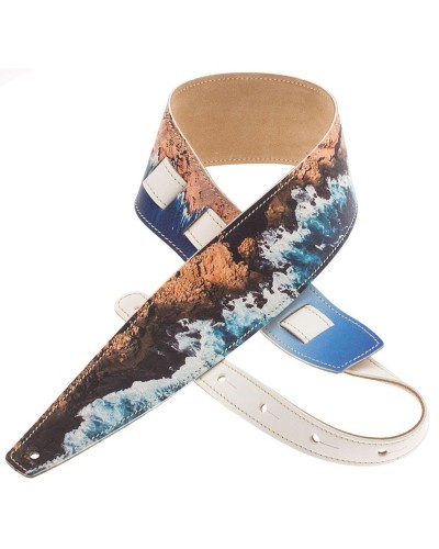 Guitar Strap Multicolor Genuine Leather 8 Cm Holes HS Print