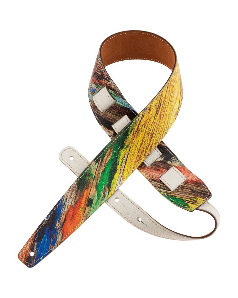 Guitar Strap Multicolor Genuine Leather 6 Cm Holes HS Print