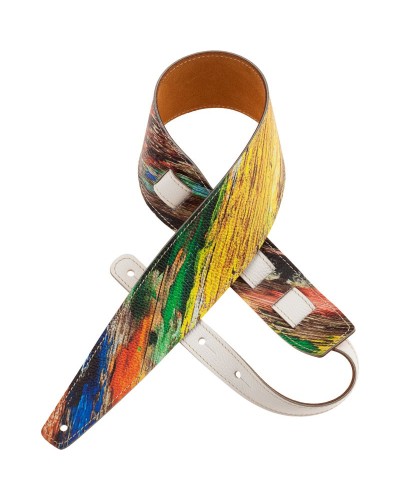 Guitar Strap Multicolor Genuine Leather 8 Cm Holes HS Print