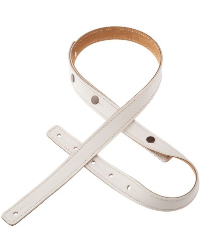 Guitar Strap White Genuine Leather 2.7 Cm Capitan Fede Buttons BS Core