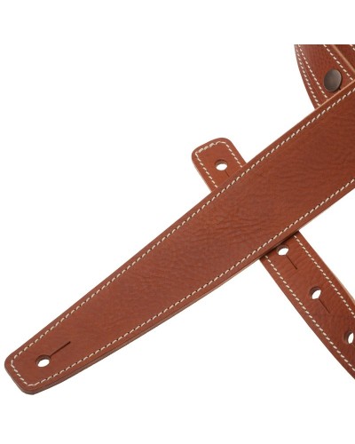 Guitar Strap Brown Certified Vegetable Tanned Leather 5 Cm Buttons BS Core