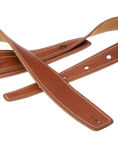 Guitar Strap Brown Certified Vegetable Tanned Leather 5 Cm Buttons BS Core