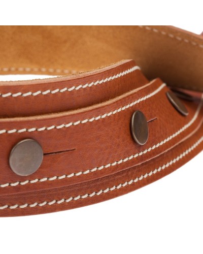 Guitar Strap Brown Certified Vegetable Tanned Leather 5 Cm Buttons BS Core