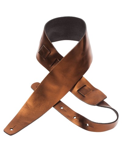 Guitar Strap Bronze Genuine Leather 8 Cm Holes HC Metallic