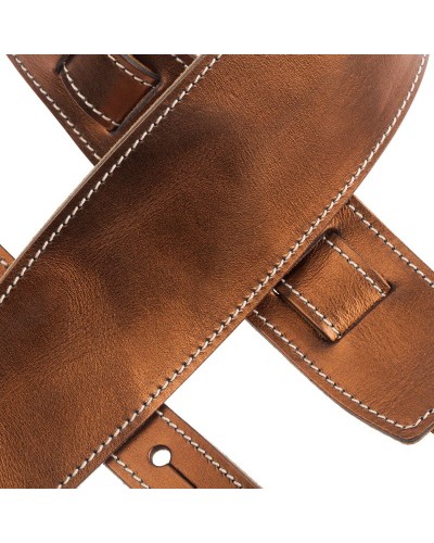 Guitar Strap Bronze Genuine Leather 8 Cm Holes HS Metallic