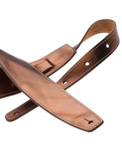 Guitar Strap Bronze Genuine Leather 8 Cm Holes HS Metallic