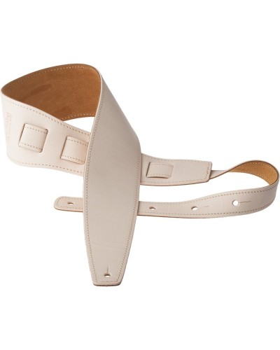 Guitar Strap White Genuine Leather 8 Cm Holes HS Core