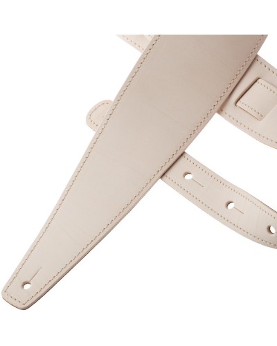 Guitar Strap White Genuine Leather 8 Cm Holes HS Core