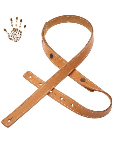 Guitar Strap Brown Certified Vegetable Tanned Leather 2.7 Cm Capitan Fede Buttons BS Core