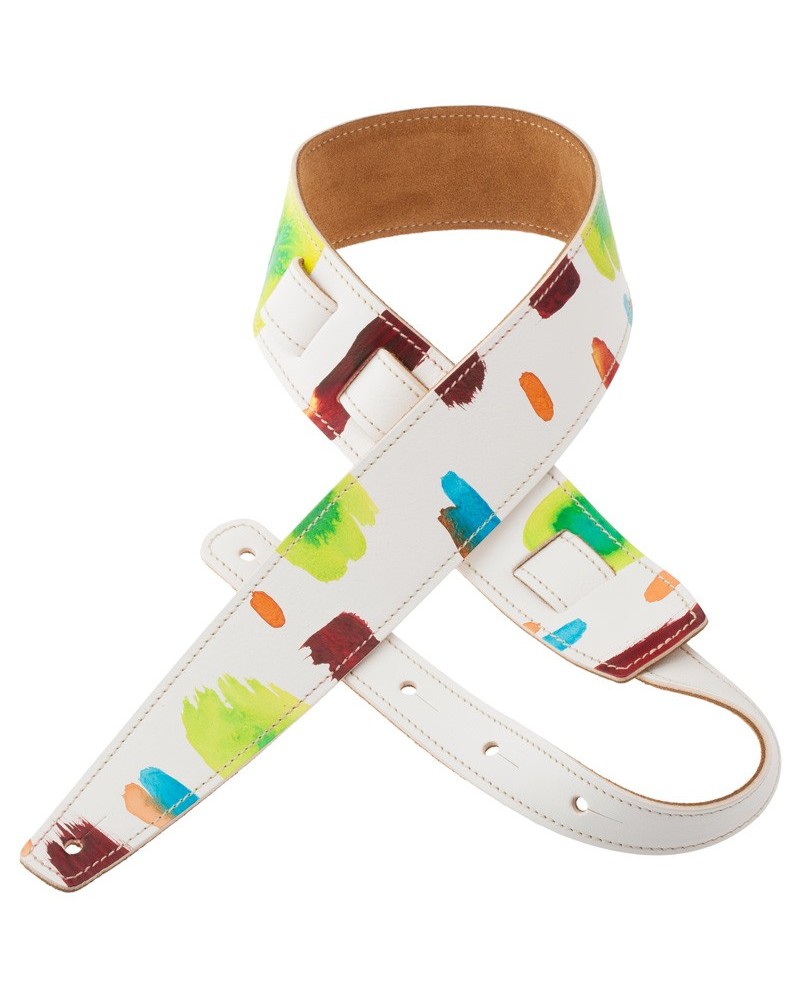 Guitar Strap Multicolor Genuine Leather 6 Cm Holes HS Paint