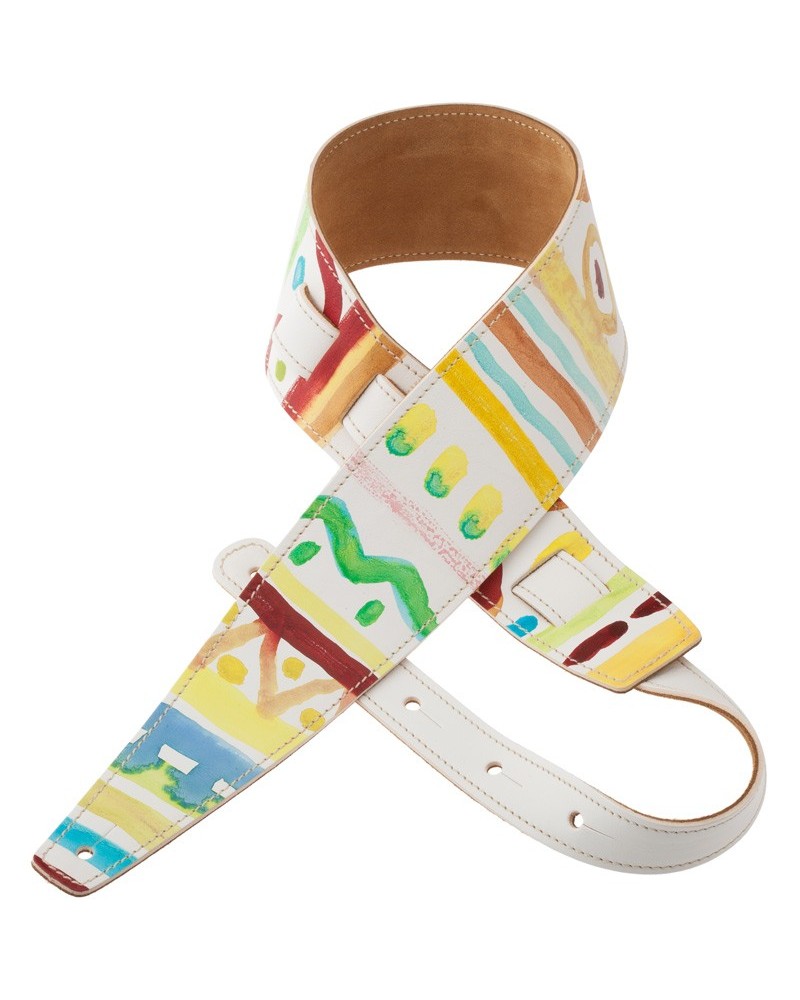 Guitar Strap Multicolor Genuine Leather 8 Cm Holes HS Paint