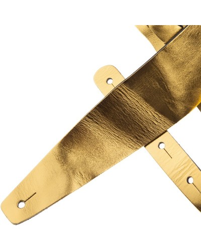 Guitar Strap Gold Genuine Leather 8 Cm Holes HC Metallic