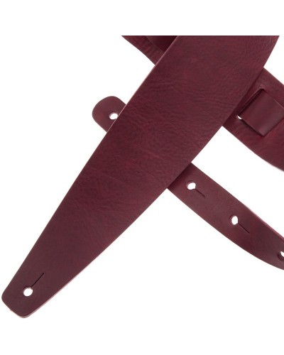 Tracolla per Chitarra e Basso Rosso Vera Pelle Conciata Al Vegetale 8 Cm Holes HC Core