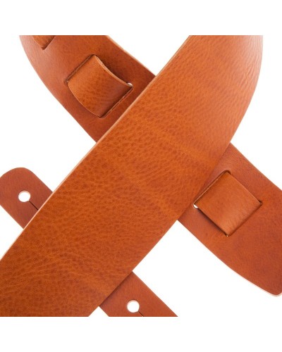 Guitar Strap Brown Certified Vegetable Tanned Leather 8 Cm Holes HC Core