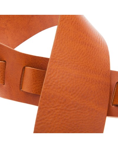 Guitar Strap Brown Certified Vegetable Tanned Leather 8 Cm Holes HC Core