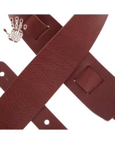 Guitar Strap Brown Certified Vegetable Tanned Leather 6 Cm Holes HC Core