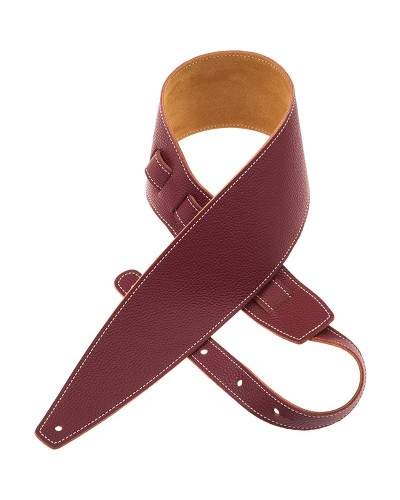 Guitar Strap Bordeaux Genuine Leather 10 Cm Holes HS Colors