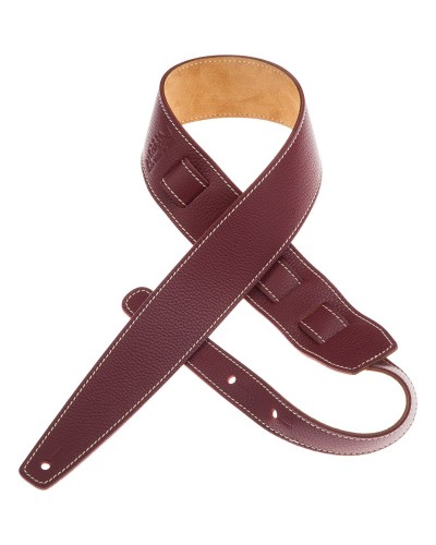 Guitar Strap Bordeaux Genuine Leather 6 Cm Holes HS Colors