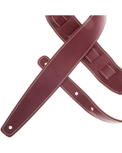 Guitar Strap Bordeaux Genuine Leather 6 Cm Holes HS Colors