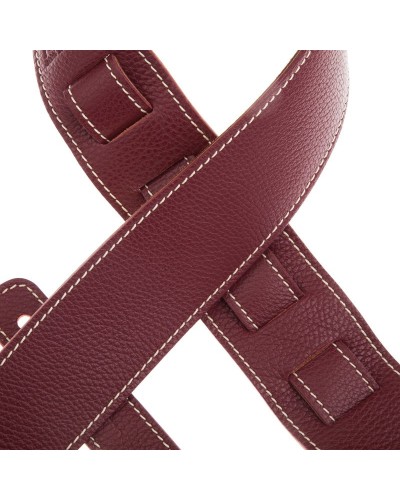 Guitar Strap Bordeaux Genuine Leather 6 Cm Holes HS Colors