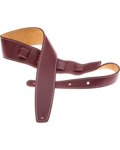 Guitar Strap Bordeaux Genuine Leather 6 Cm Holes HS Colors