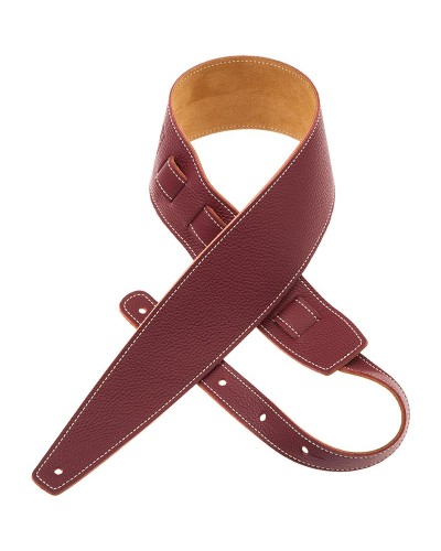 Guitar Strap Bordeaux Genuine Leather 8 Cm Holes HS Colors