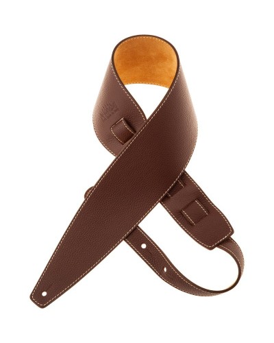 Guitar Strap Brown Genuine Leather 10 Cm Holes HS Colors