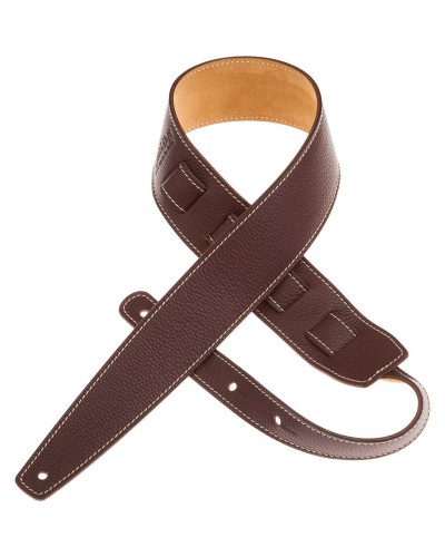 Guitar Strap Brown Genuine Leather 6 Cm Holes HS Colors