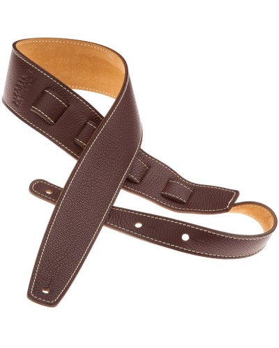 Guitar Strap Brown Genuine Leather 6 Cm Holes HS Colors