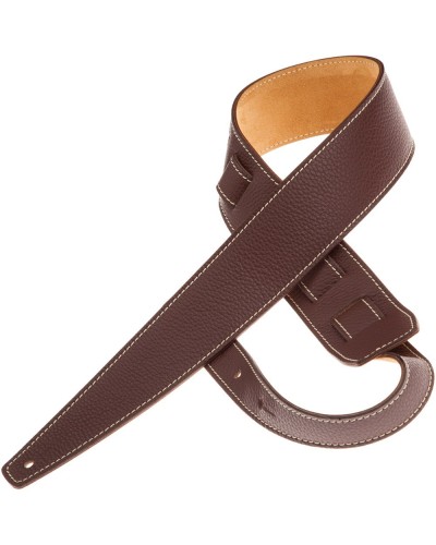 Guitar Strap Brown Genuine Leather 6 Cm Holes HS Colors