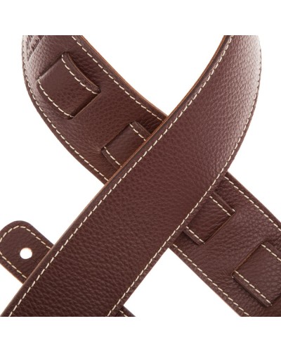 Guitar Strap Brown Genuine Leather 6 Cm Holes HS Colors