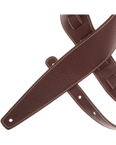 Guitar Strap Brown Genuine Leather 8 Cm Holes HS Colors