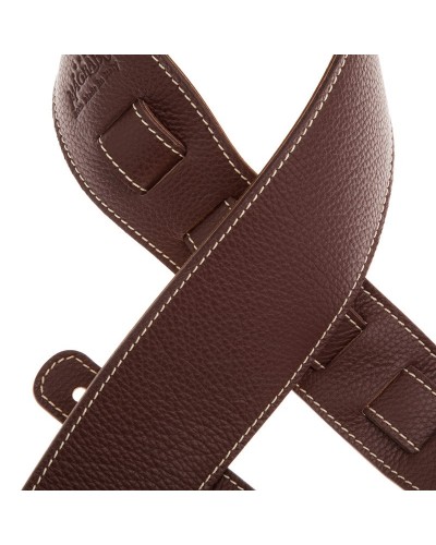 Guitar Strap Brown Genuine Leather 8 Cm Holes HS Colors