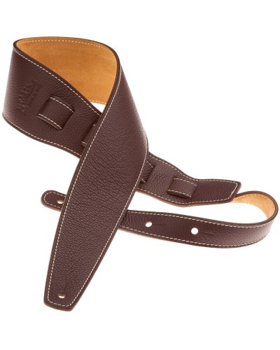 Guitar Strap Brown Genuine Leather 8 Cm Holes HS Colors