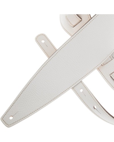 Guitar Strap White Genuine Leather 10 Cm Holes HS Colors