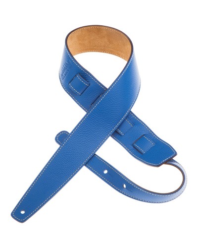 Guitar Strap Blu Genuine Leather 6 Cm Holes HS Colors