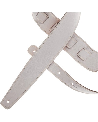 Guitar Strap White Genuine Leather 6 Cm Holes HS Colors