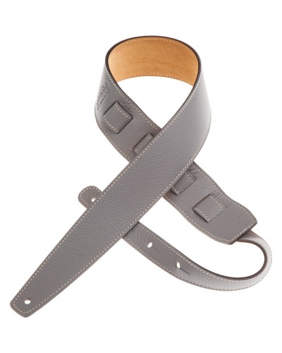 Guitar Strap Grey Genuine Leather 6 Cm Holes HS Colors