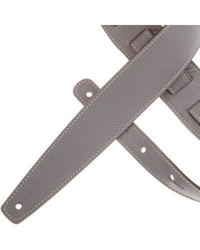 Guitar Strap Grey Genuine Leather 6 Cm Holes HS Colors