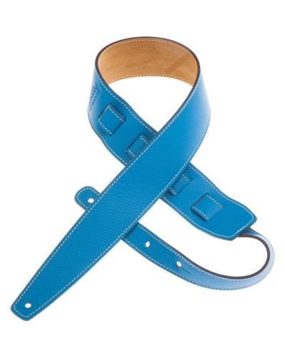 Guitar Strap Blu Genuine Leather 6 Cm Holes HS Colors