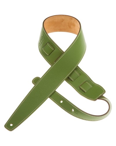 Guitar Strap Green Genuine Leather 6 Cm Holes HS Colors